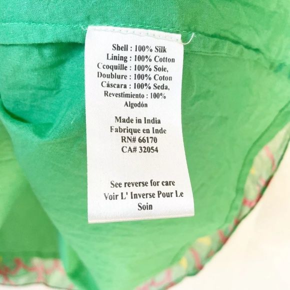 Hemant and Nandita Vibrant Colorful Tropical Crochet Pop Art Silk Dress Sz 2. - Picture 5 of 6